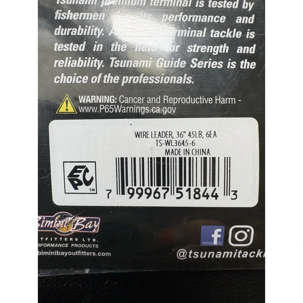 Tsunami Black Lie With Lead TS Size 36